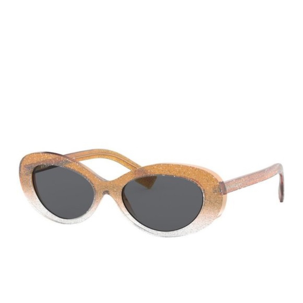 BURBERRY Orange/Amber Oval Sparkles Sunglasses NEW